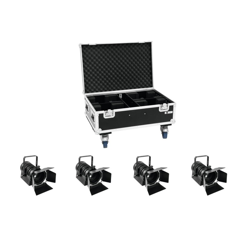 EUROLITE Set 4x LED THA-40PC bk + Case